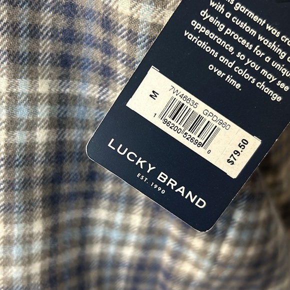 NWT Lucky Brand Plaid Dobby Western Long Sleeve Shirt - Picture 6 of 10